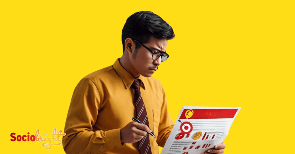 a person scrutinizing a list of SEO services offered by different companies, symbolizing the process of finding expert SEO services.