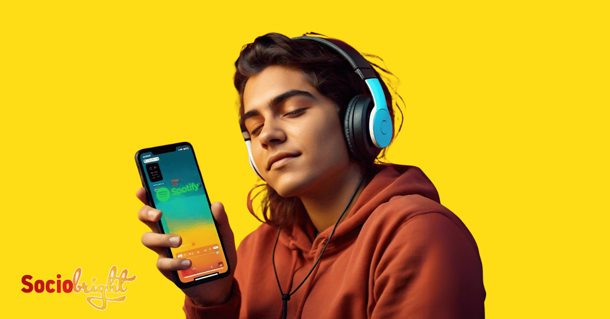 a person listening to music on the spotify platform.