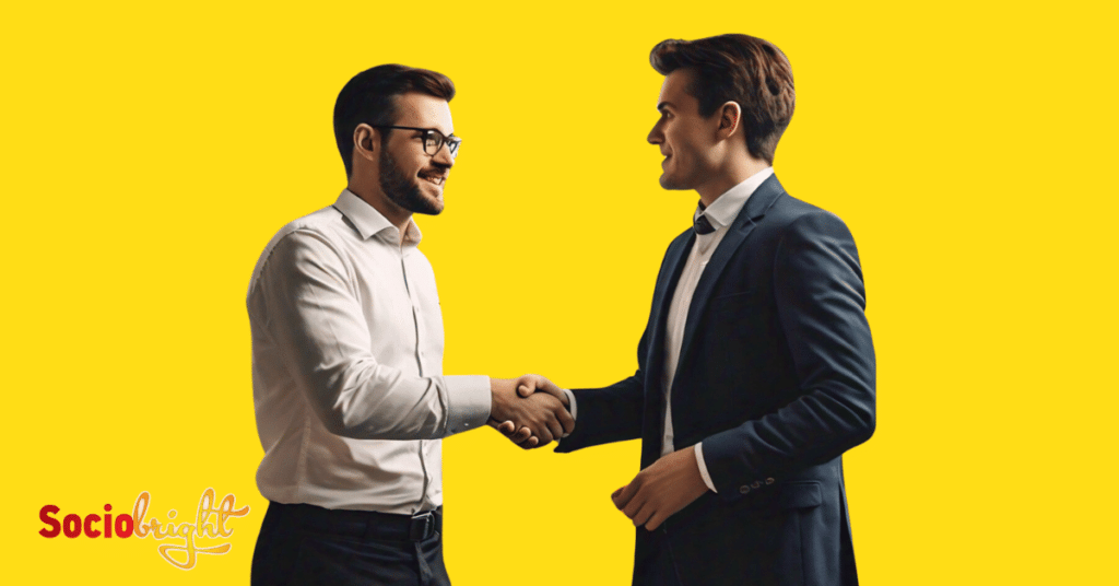 a person shaking hands with a professional SEO service provider.